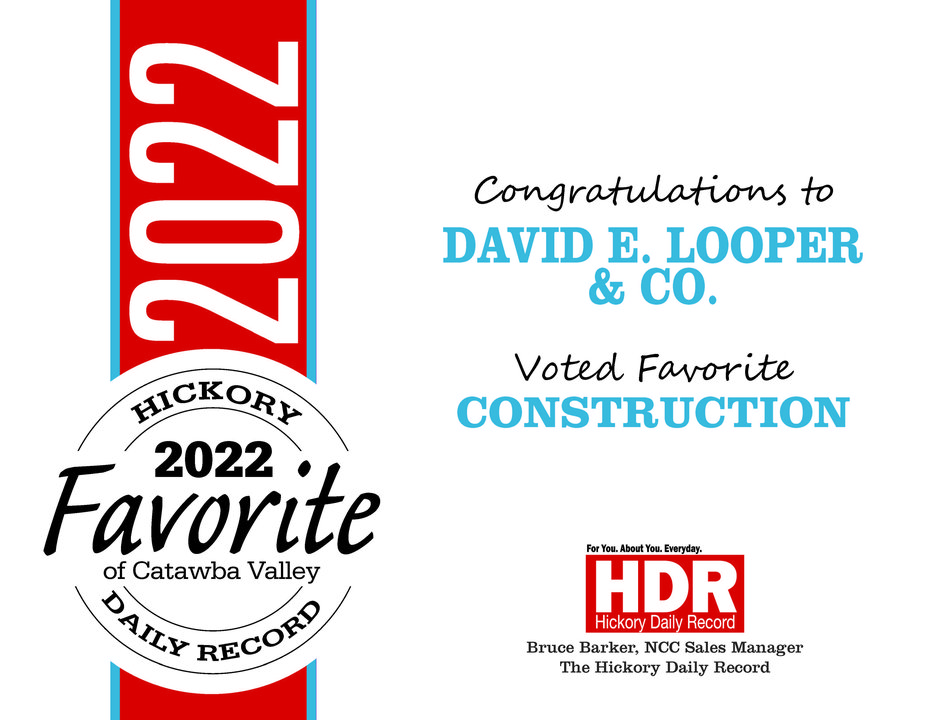 David E Looper 2022 Favorite of Catawba Certificate